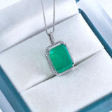 Cellacity Emerald Gemstones Pendant Necklace for Lady