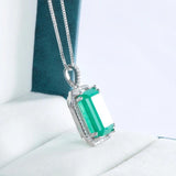 Cellacity Emerald Gemstones Pendant Necklace for Lady