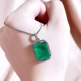 Cellacity Emerald Gemstones Pendant Necklace for Lady