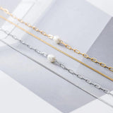 TrustDavis 925 Silver Pearl Choker Necklace Women Wedding Party S925 Jewelry