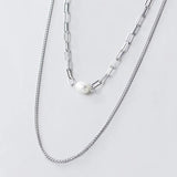 TrustDavis 925 Silver Pearl Choker Necklace Women Wedding Party S925 Jewelry