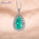 Cellacity Women Paraiba Gemstone Pendant Necklace Silver 925