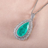 Cellacity Women Paraiba Gemstone Pendant Necklace Silver 925
