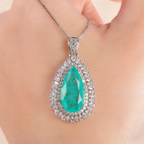 Cellacity Women Paraiba Gemstone Pendant Necklace Silver 925
