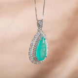 Cellacity Women Paraiba Gemstone Pendant Necklace Silver 925