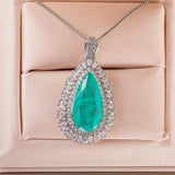 Cellacity Women Paraiba Gemstone Pendant Necklace Silver 925