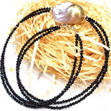 Baroque Pearl Double Row Spinel Necklace Real Gift Hang Light