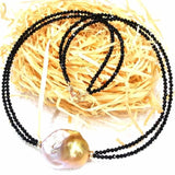 Baroque Pearl Double Row Spinel Necklace Real Gift Hang Light