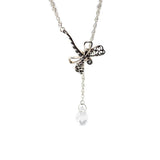 Real 925 Silver Dragonfly Necklace for Women Men's Chain Pearl Jewelry Choker