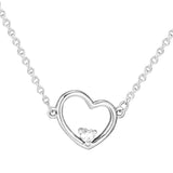Silver 925 Shape of My Heart Necklace & Pendant for Women Men Choker Chain