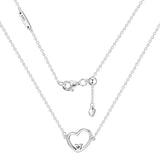 Silver 925 Shape of My Heart Necklace & Pendant for Women Men Choker Chain