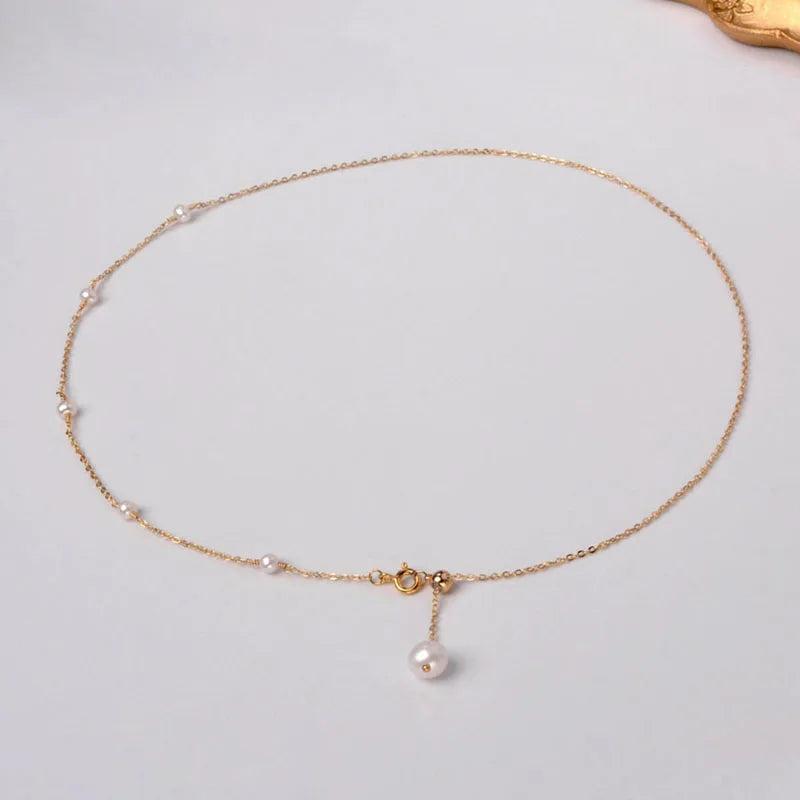 Freshwater Pearl Necklace Choker Fine Jewelry Party Gift For Women