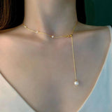 Freshwater Pearl Necklace Choker Fine Jewelry Party Gift For Women