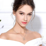 925 Sterling Silver Mother Baby Pendant Necklace with Box
