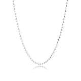 Sterling Silver Ball Chain Necklace Women Clear CZ Pendant Jewelry