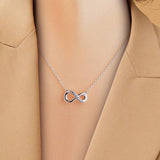 Sparkling Infinity Collar Necklace 925 Sterling Silver Clear CZ Chain Pendant