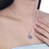 Austrian Crystal Square Bead Pendant Necklace
