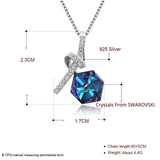 Austrian Crystal Square Bead Pendant Necklace