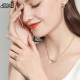 Natural Opal Necklace 925 Silver Feather Pendant Women Jewelry