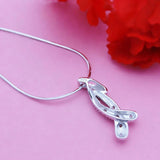 925 Sterling Silver Plant flowers Pendant Necklace Women Choker Chain