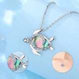 925 Silver Turtle Necklace Abalone Shell Zircon Pendant