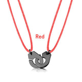 925 Silver Handcuff Les Menottes Pendant Necklace with Rope for Men Women