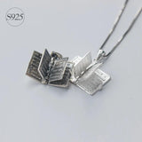 925 Silver Holly Bible Necklace Pendant | Christian Religious Charm