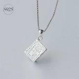 925 Silver Holly Bible Necklace Pendant | Christian Religious Charm