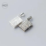 925 Silver Holly Bible Necklace Pendant | Christian Religious Charm