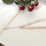 Freshwater Pearl Necklace 925 Sterling Silver Women Jewelry