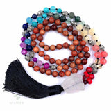 Chakra 108 Beads Tassel Knotted Necklace Pray Healing Buddhism Spirituality