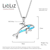 925 Silver Opal Shark Pendant Necklace for Women LN0484