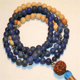 8MM 108 Lazuli Frosted Men Necklace - Healing Buddhism Pray Chakras
