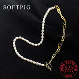 925 Silver Irregular Pearl Choker Necklace for Women