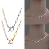 925 Silver Irregular Pearl Choker Necklace for Women