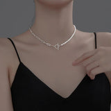 925 Silver Irregular Pearl Choker Necklace for Women