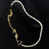 925 Silver Irregular Pearl Choker Necklace for Women