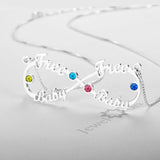 Personalized 925 Silver Name Necklace, Infinity Love Engraved Necklace
