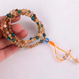 Crystal Apatite Gemstone Knot Necklace Dangle Button Studs