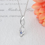 Personalized Infinity Name Necklace with 2 Birthstones S925 Silver