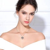 925 Silver Tree of Life Necklace Heart Abalone Shell Pendant