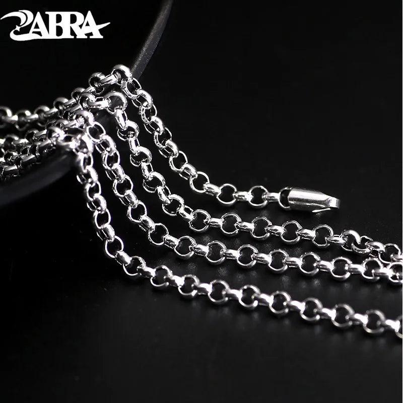 925 Sterling Silver Round Necklace 3mm 18-28inch Long Chain Silver Jewelry