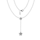Dazzling Daisies Clear CZ Necklace 925 Sterling Silver