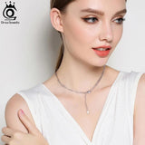 925 Sterling Silver Paperclip Link Chain Necklace for Women