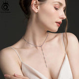 925 Sterling Silver Paperclip Link Chain Necklace for Women