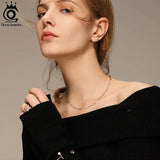 925 Sterling Silver Paperclip Link Chain Necklace for Women