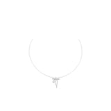925 Silver Bowknot Pendant Zircon Necklace for Women