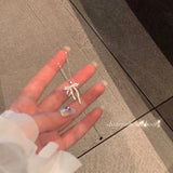 925 Silver Bowknot Pendant Zircon Necklace for Women
