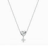 Silver & Rose Necklace Crysta Woman Romantic Gift