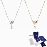 Silver & Rose Necklace Crysta Woman Romantic Gift